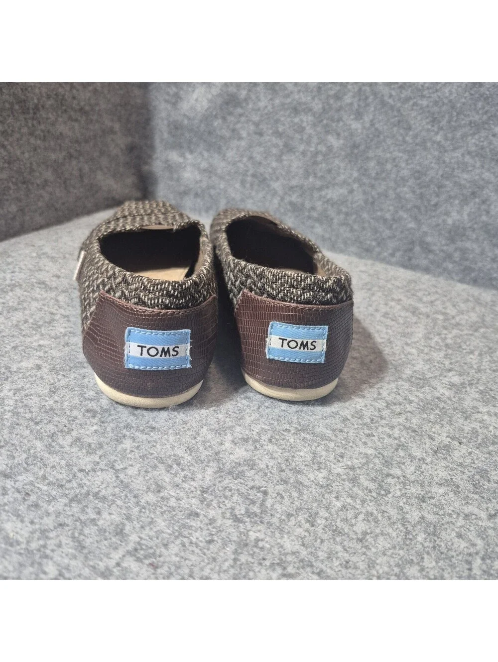 Toms Tweed Shoes Women's Size 7.5 Brown Herringbone